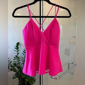 Hot pink peplum top size S NWOT